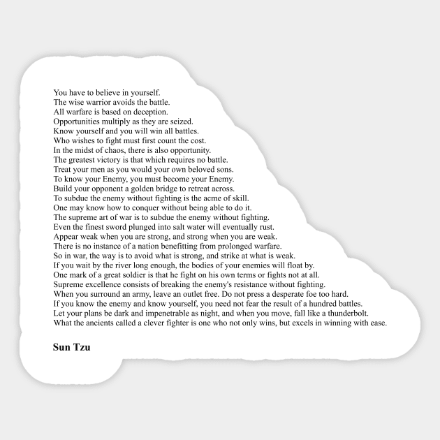 Sun Tzu Quotes Sticker by qqqueiru